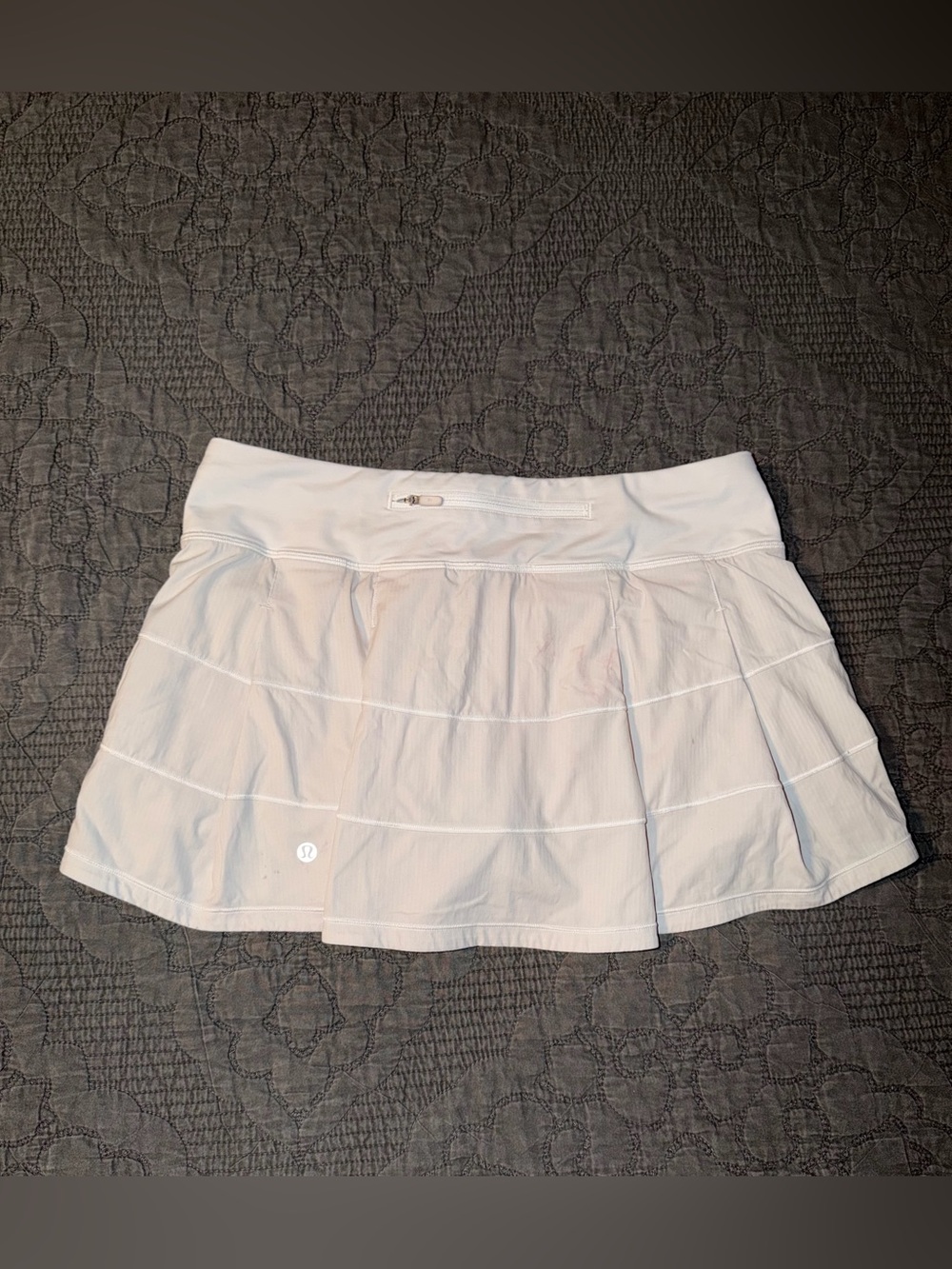 Lululemon Pace Rival Skirt-Regular*4-way Stretch* 13" White Women’s Size-8 FLAWS - Picture 3 of 8